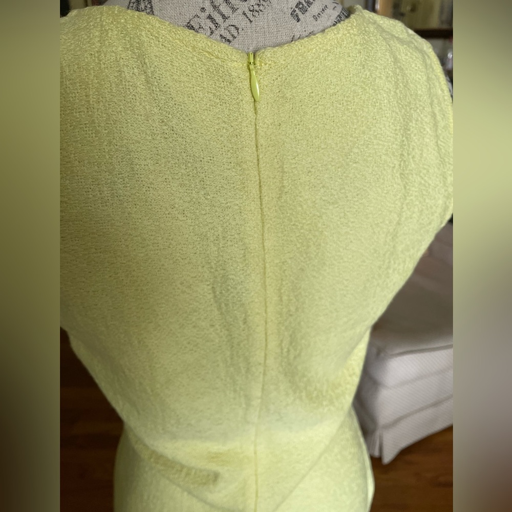 NWT St. John Green/Yellow Sleeveless Wool Blend Dress - Picture 4 of 8